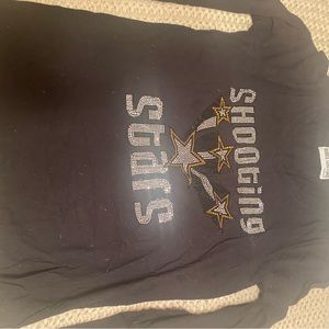 Works Cup Shooting Stars blinged long sleeve v neck tee